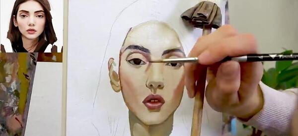 عکس نقاشی صورت رنگ روغن