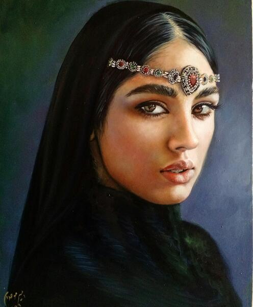 عکس نقاشی صورت رنگ روغن