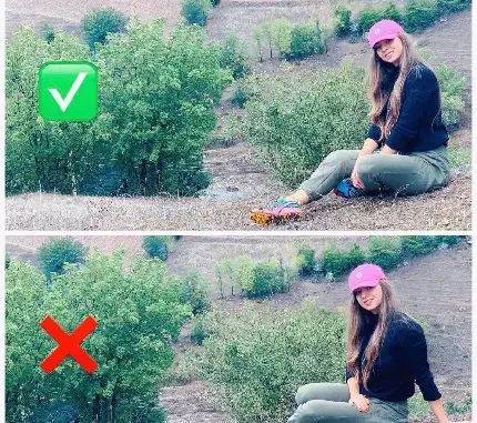 ژست عکس نشسته در طبیعت
