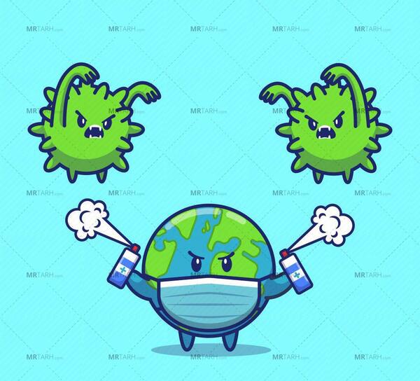 عکس دانلود وکتور ویروس کرونا