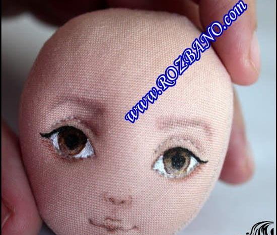 عکس نقاشی صورت عروسک با رنگ اکریلیک