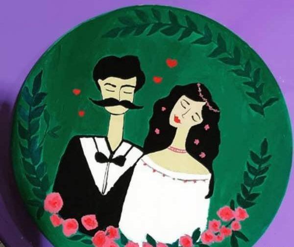 عکس نقاشی فانتزی روی سفال