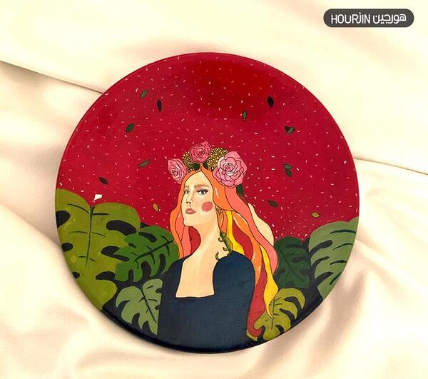 عکس نقاشی فانتزی روی سفال