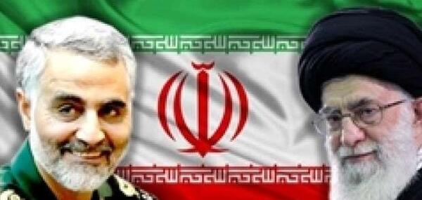 عکس حاج قاسم سلیمانی و پرچم ایران