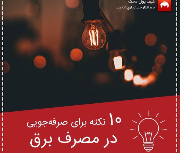 عکس نوشته صرفه جویی برق