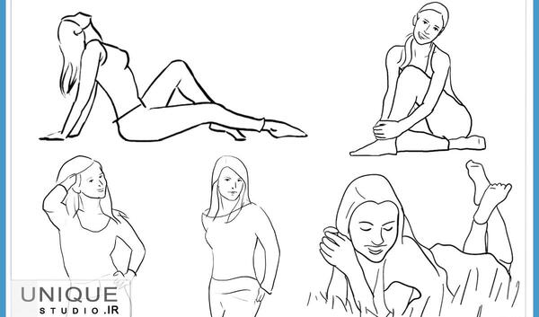 مدل عکس نشسته روی زمین