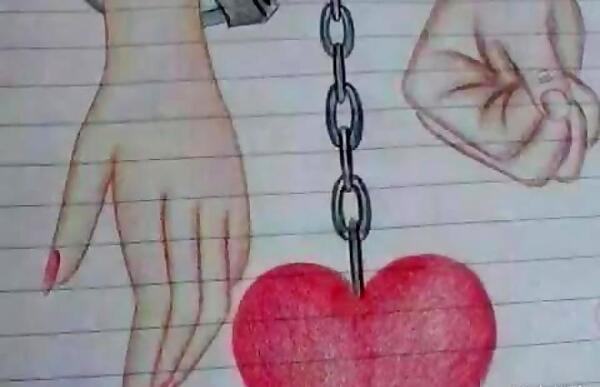 عکس ایده نقاشی عاشقانه ساده