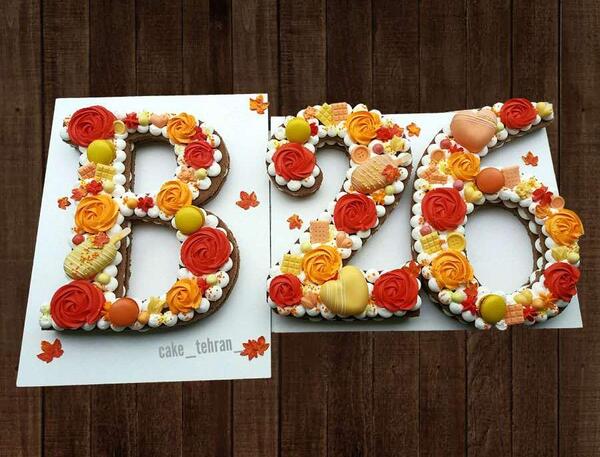 عکس کیک تولد حروف b