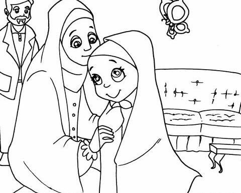 عکس نقاشی دختر چادری