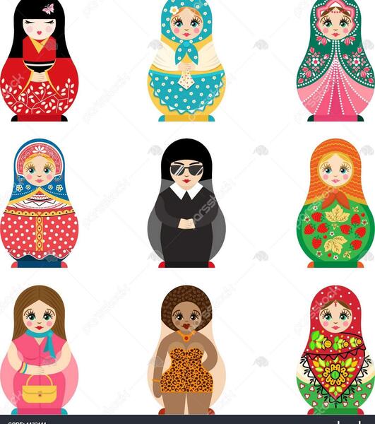 عکس نقاشی صورت عروسک روسی
