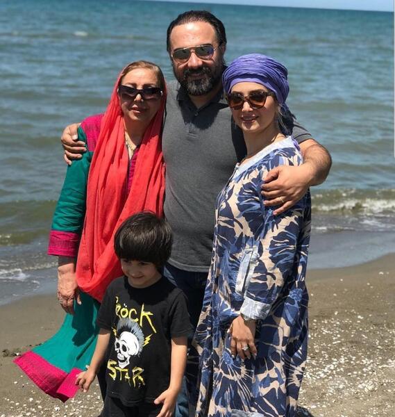 عکس برزو ارجمند و همسر و پسرش