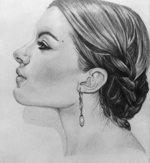 عکس نقاشی نیم رخ صورت