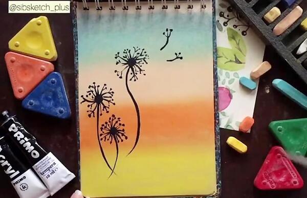 عکس ایده برای نقاشی با پاستل گچی