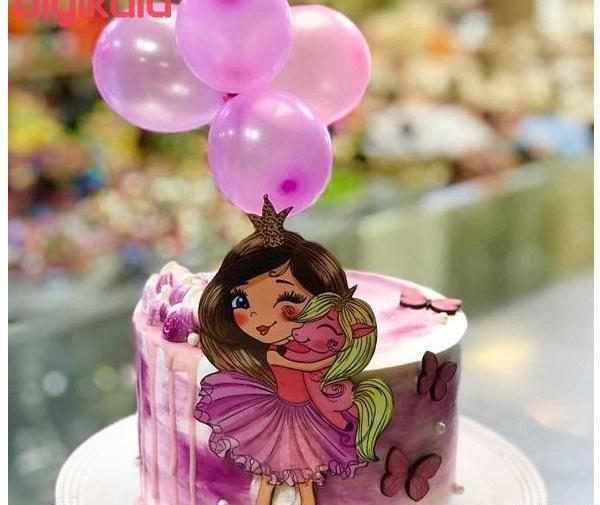 عکس کیک تاج صورتی
