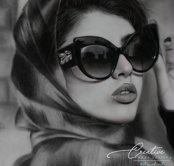 عکس نقاشی چهره قلم سیاه