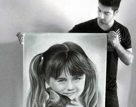 عکس نقاشی چهره قلم سیاه