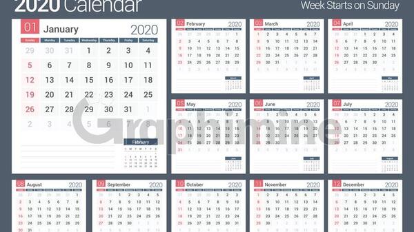 عکس دانلود وکتور تقویم