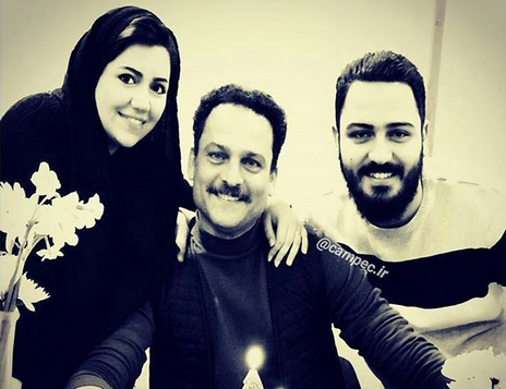 عکس حسین یاری وهمسرش وفرزندانش