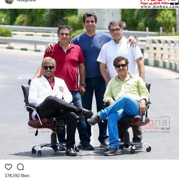 عکس جواد عزتی در آینه بغل