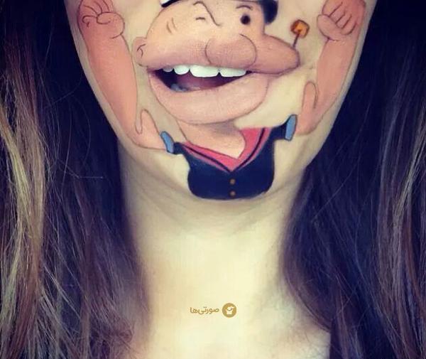 عکس نقاشی صورت لب