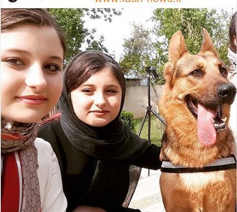عکس نیکا فلاحی با سگ