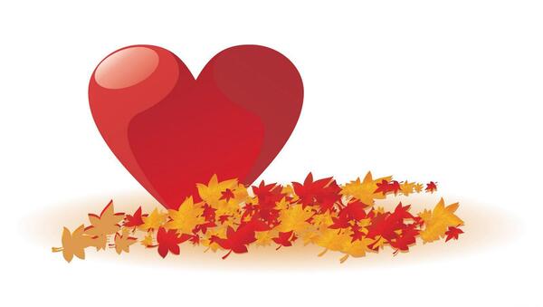 عکس برگ پاییزی قلبی