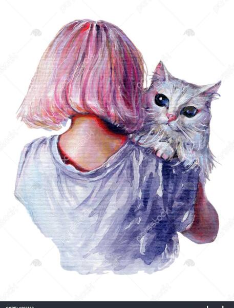 عکس نقاشی فانتزی گربه
