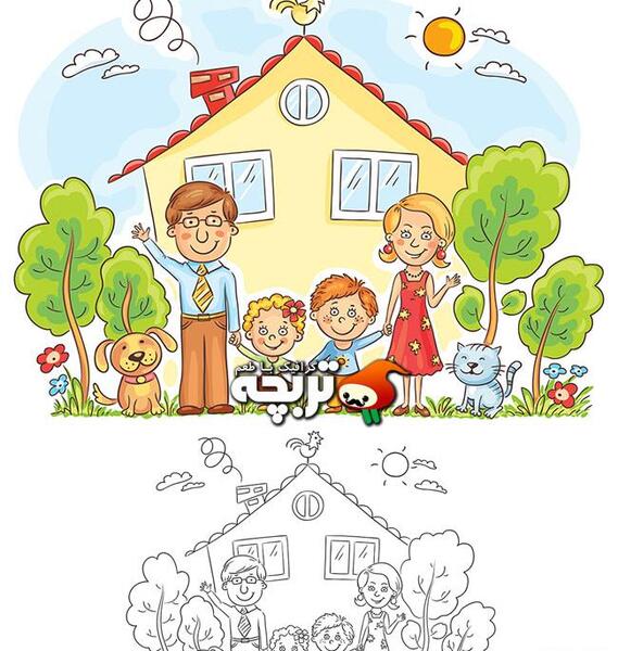 عکس ایده نقاشی خانواده
