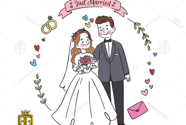 عکس وکتور عروس و داماد