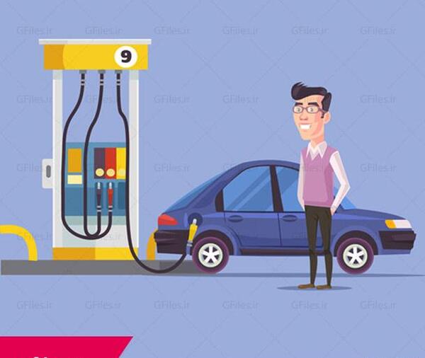 عکس ماشین درحال بنزین زدن