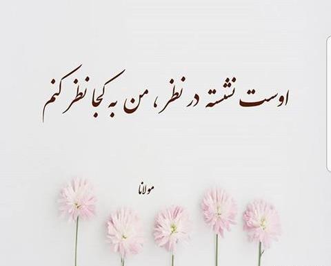 عکس نوشته اوست نشسته درنظر من به کجا نظر کنم