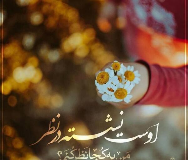 عکس نوشته اوست نشسته درنظر من به کجا نظر کنم