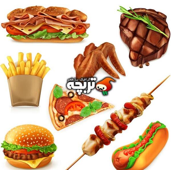 عکس دانلود وکتور فست فود