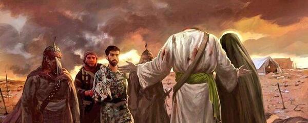 عکس سردار سلیمانی در بغل امام حسین