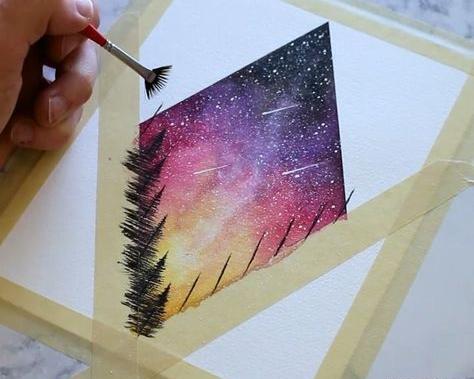 عکس ایده نقاشی گلکسی
