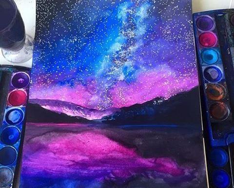 عکس ایده نقاشی گلکسی