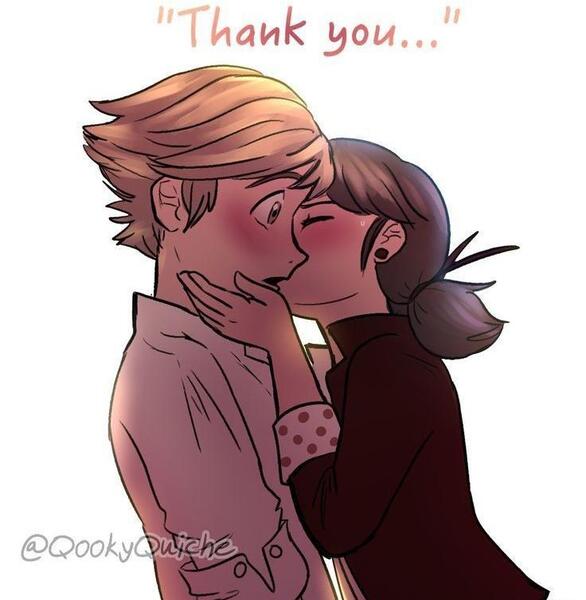 عکس بوسه ی ادرین و مرینت