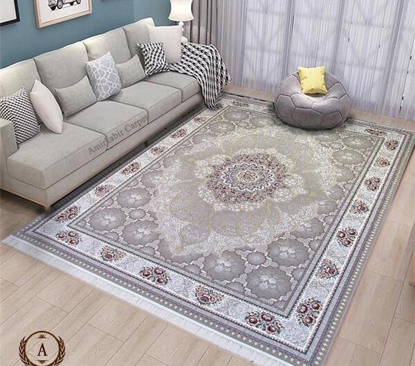 عکس فرش رنگ طوسی
