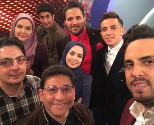 عکس الناز حبیبی در کنار بازیگران