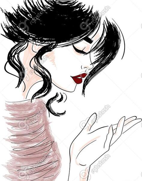 عکس نقاشی دخترانه نیمرخ