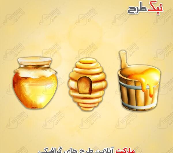 عکس دانلود وکتور ظرف عسل