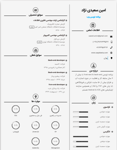 عکس فرم خام رزومه