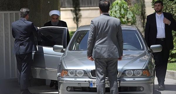 عکس ماشین ضد گلوله روحانی