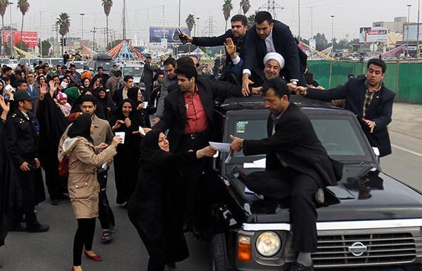 عکس ماشین ضد گلوله روحانی