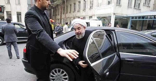 عکس ماشین ضد گلوله روحانی
