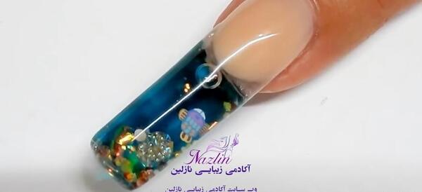 عکس کاشت ناخن آکواریومی