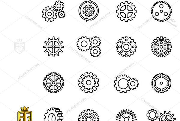 عکس دانلود وکتور چرخ دنده