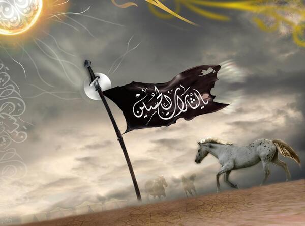 عکس امام حسین سوار اسب