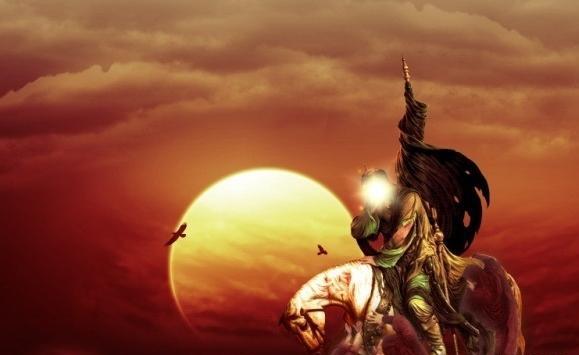 عکس امام حسین سوار اسب