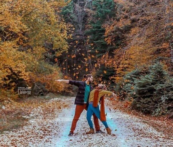 عکس نوشته پاییز عاشقانه دو نفره